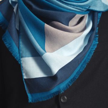 レクタングル 63×180 cm 《Hパースペクティブ》 - ブルー | Hermès